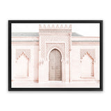 Shop Moroccan Building Photo Canvas Art Print-Boho, Landscape, Moroccan Days, Neutrals, Photography, Photography Canvas Prints, Pink, View All-framed wall decor artwork