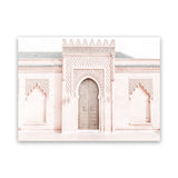 Shop Moroccan Building Photo Canvas Art Print-Boho, Landscape, Moroccan Days, Neutrals, Photography, Photography Canvas Prints, Pink, View All-framed wall decor artwork