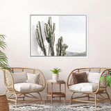 Shop Cactus Summer Photo Canvas Art Print-Boho, Botanicals, Green, Landscape, Moroccan Days, Photography, Photography Canvas Prints, Tropical, View All, White-framed wall decor artwork