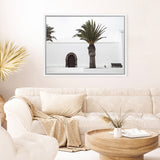 Shop Island Church Photo Canvas Art Print-Boho, Green, Landscape, Moroccan Days, Photography, Photography Canvas Prints, Tropical, View All, White-framed wall decor artwork