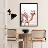 Shop Bedouin Camel I Photo Canvas Art Print-Animals, Baby Nursery, Boho, Moroccan Days, Photography, Photography Canvas Prints, Pink, Portrait, View All-framed wall decor artwork