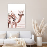 Shop Bedouin Camel I Photo Canvas Art Print-Animals, Baby Nursery, Boho, Moroccan Days, Photography, Photography Canvas Prints, Pink, Portrait, View All-framed wall decor artwork