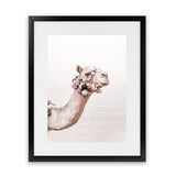 Shop Bedouin Camel II Photo Art Print-Animals, Baby Nursery, Boho, Moroccan Days, Photography, Pink, Portrait, View All-framed poster wall decor artwork