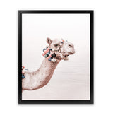 Shop Bedouin Camel II Photo Art Print-Animals, Baby Nursery, Boho, Moroccan Days, Photography, Pink, Portrait, View All-framed poster wall decor artwork