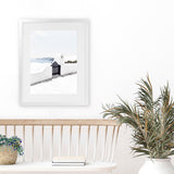 Shop Santorini III Photo Art Print-Blue, Coastal, Greece, Photography, Portrait, View All, White-framed poster wall decor artwork