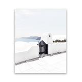 Shop Santorini III Photo Art Print-Blue, Coastal, Greece, Photography, Portrait, View All, White-framed poster wall decor artwork