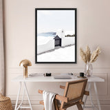 Shop Santorini III Photo Canvas Art Print-Blue, Coastal, Greece, Photography, Photography Canvas Prints, Portrait, View All, White-framed wall decor artwork