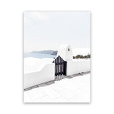 Shop Santorini III Photo Canvas Art Print-Blue, Coastal, Greece, Photography, Photography Canvas Prints, Portrait, View All, White-framed wall decor artwork