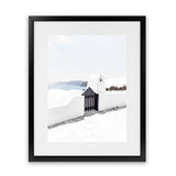 Shop Santorini III Photo Art Print-Blue, Coastal, Greece, Photography, Portrait, View All, White-framed poster wall decor artwork
