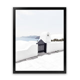 Shop Santorini III Photo Art Print-Blue, Coastal, Greece, Photography, Portrait, View All, White-framed poster wall decor artwork