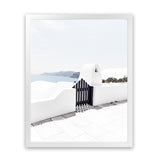 Shop Santorini III Photo Art Print-Blue, Coastal, Greece, Photography, Portrait, View All, White-framed poster wall decor artwork