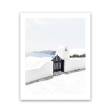 Shop Santorini III Photo Art Print-Blue, Coastal, Greece, Photography, Portrait, View All, White-framed poster wall decor artwork