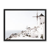 Shop Oia II Photo Canvas Art Print-Boho, Coastal, Greece, Landscape, Photography, Photography Canvas Prints, View All, White-framed wall decor artwork