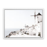 Shop Oia II Photo Canvas Art Print-Boho, Coastal, Greece, Landscape, Photography, Photography Canvas Prints, View All, White-framed wall decor artwork
