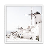 Shop Oia II (Square) Photo Canvas Art Print-Boho, Coastal, Greece, Photography, Photography Canvas Prints, Square, View All, White-framed wall decor artwork