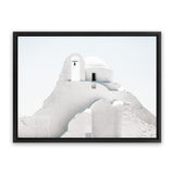 Shop Mykonos Church Photo Canvas Art Print-Greece, Landscape, Photography, Photography Canvas Prints, View All, White-framed wall decor artwork