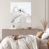 Shop Mykonos Church (Square) Photo Canvas Art Print-Greece, Photography, Photography Canvas Prints, Square, View All, White-framed wall decor artwork
