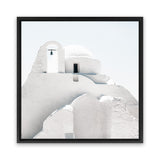 Shop Mykonos Church (Square) Photo Canvas Art Print-Greece, Photography, Photography Canvas Prints, Square, View All, White-framed wall decor artwork