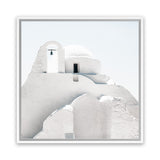 Shop Mykonos Church (Square) Photo Canvas Art Print-Greece, Photography, Photography Canvas Prints, Square, View All, White-framed wall decor artwork