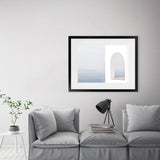 Shop Santorini Balcony II Photo Art Print-Blue, Coastal, Greece, Photography, View All, White-framed poster wall decor artwork