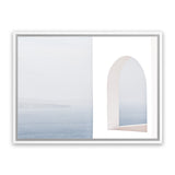 Shop Santorini Balcony II Photo Canvas Art Print-Blue, Coastal, Greece, Photography, Photography Canvas Prints, View All, White-framed wall decor artwork