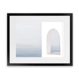 Shop Santorini Balcony II Photo Art Print-Blue, Coastal, Greece, Photography, View All, White-framed poster wall decor artwork