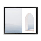Shop Santorini Balcony II Photo Art Print-Blue, Coastal, Greece, Photography, View All, White-framed poster wall decor artwork