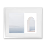 Shop Santorini Balcony II Photo Art Print-Blue, Coastal, Greece, Photography, View All, White-framed poster wall decor artwork