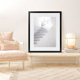 Shop White Steps II Photo Art Print-Greece, Grey, Neutrals, Photography, Portrait, View All, White-framed poster wall decor artwork