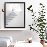 Shop White Steps II Photo Art Print-Greece, Grey, Neutrals, Photography, Portrait, View All, White-framed poster wall decor artwork