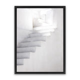 Shop White Steps II Photo Canvas Art Print-Greece, Grey, Neutrals, Photography, Photography Canvas Prints, Portrait, View All, White-framed wall decor artwork