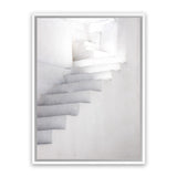 Shop White Steps II Photo Canvas Art Print-Greece, Grey, Neutrals, Photography, Photography Canvas Prints, Portrait, View All, White-framed wall decor artwork