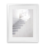 Shop White Steps II Photo Art Print-Greece, Grey, Neutrals, Photography, Portrait, View All, White-framed poster wall decor artwork