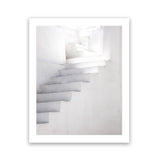 Shop White Steps II Photo Art Print-Greece, Grey, Neutrals, Photography, Portrait, View All, White-framed poster wall decor artwork