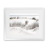 Shop Sand Dunes II Photo Art Print-Coastal, Green, Landscape, Nature, Photography, View All, White-framed poster wall decor artwork