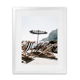 Shop Fontelina Chairs IV Photo Art Print-Amalfi Coast Italy, Blue, Brown, Coastal, Photography, Portrait, View All-framed poster wall decor artwork