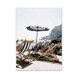 Shop Fontelina Chairs IV Photo Canvas Art Print-Amalfi Coast Italy, Blue, Brown, Coastal, Photography, Photography Canvas Prints, Portrait, View All-framed wall decor artwork