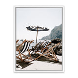 Shop Fontelina Chairs IV Photo Canvas Art Print-Amalfi Coast Italy, Blue, Brown, Coastal, Photography, Photography Canvas Prints, Portrait, View All-framed wall decor artwork