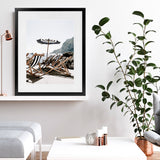 Shop Fontelina Chairs IV Photo Art Print-Amalfi Coast Italy, Blue, Brown, Coastal, Photography, Portrait, View All-framed poster wall decor artwork