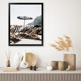 Shop Fontelina Chairs IV Photo Art Print-Amalfi Coast Italy, Blue, Brown, Coastal, Photography, Portrait, View All-framed poster wall decor artwork