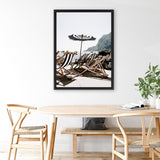 Shop Fontelina Chairs IV Photo Canvas Art Print-Amalfi Coast Italy, Blue, Brown, Coastal, Photography, Photography Canvas Prints, Portrait, View All-framed wall decor artwork