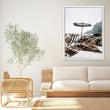 Shop Fontelina Chairs IV Photo Canvas Art Print-Amalfi Coast Italy, Blue, Brown, Coastal, Photography, Photography Canvas Prints, Portrait, View All-framed wall decor artwork