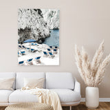 Shop Capri Beach Club II Photo Canvas Art Print-Amalfi Coast Italy, Blue, Coastal, Nature, Photography, Photography Canvas Prints, Portrait, View All-framed wall decor artwork