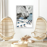 Shop Capri Beach Club II Photo Canvas Art Print-Amalfi Coast Italy, Blue, Coastal, Nature, Photography, Photography Canvas Prints, Portrait, View All-framed wall decor artwork