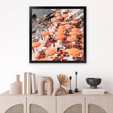 Shop One Fire Club I (Square) Photo Art Print-Amalfi Coast Italy, Coastal, Orange, Photography, Square, View All-framed poster wall decor artwork