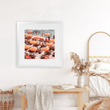 Shop One Fire Club II (Square) Photo Art Print-Amalfi Coast Italy, Coastal, Orange, Photography, Square, View All-framed poster wall decor artwork