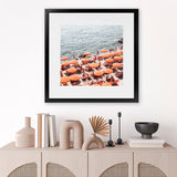 Shop One Fire Club IV (Square) Photo Art Print-Amalfi Coast Italy, Coastal, Orange, Photography, Square, View All-framed poster wall decor artwork