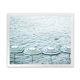 Shop Capri Island Umbrellas Photo Art Print-Amalfi Coast Italy, Blue, Coastal, Landscape, Photography, Tropical, View All-framed poster wall decor artwork