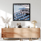 Shop Mar Di Cobalto (Square) Photo Art Print-Amalfi Coast Italy, Blue, Coastal, Photography, Square, View All-framed poster wall decor artwork