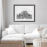 Shop Zebra Hug Photo Art Print-African, Animals, Black, Landscape, Photography, View All, White-framed poster wall decor artwork